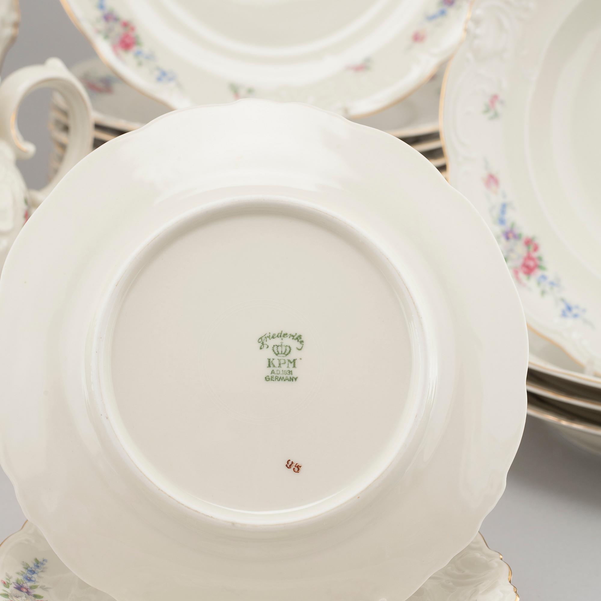 A set of 55+1 pieces dining ware from KPM, 20th century.