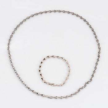 Bracelet and necklace, sterling silver, Jade Jagger, Garrard & co.