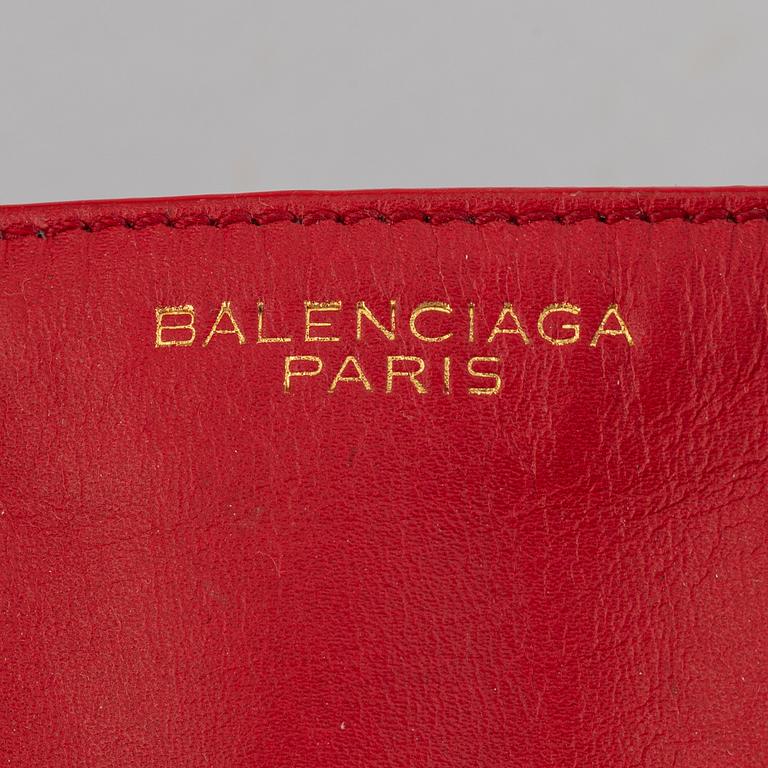 Balenciaga, red leather 'Padlock All Time Tote Bag'.