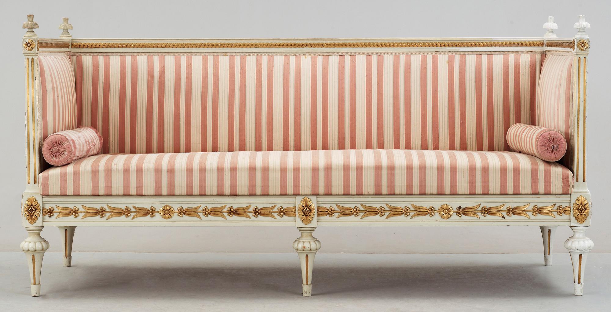 BANKETTSOFFA, sengustaviansk, omkring 1800.