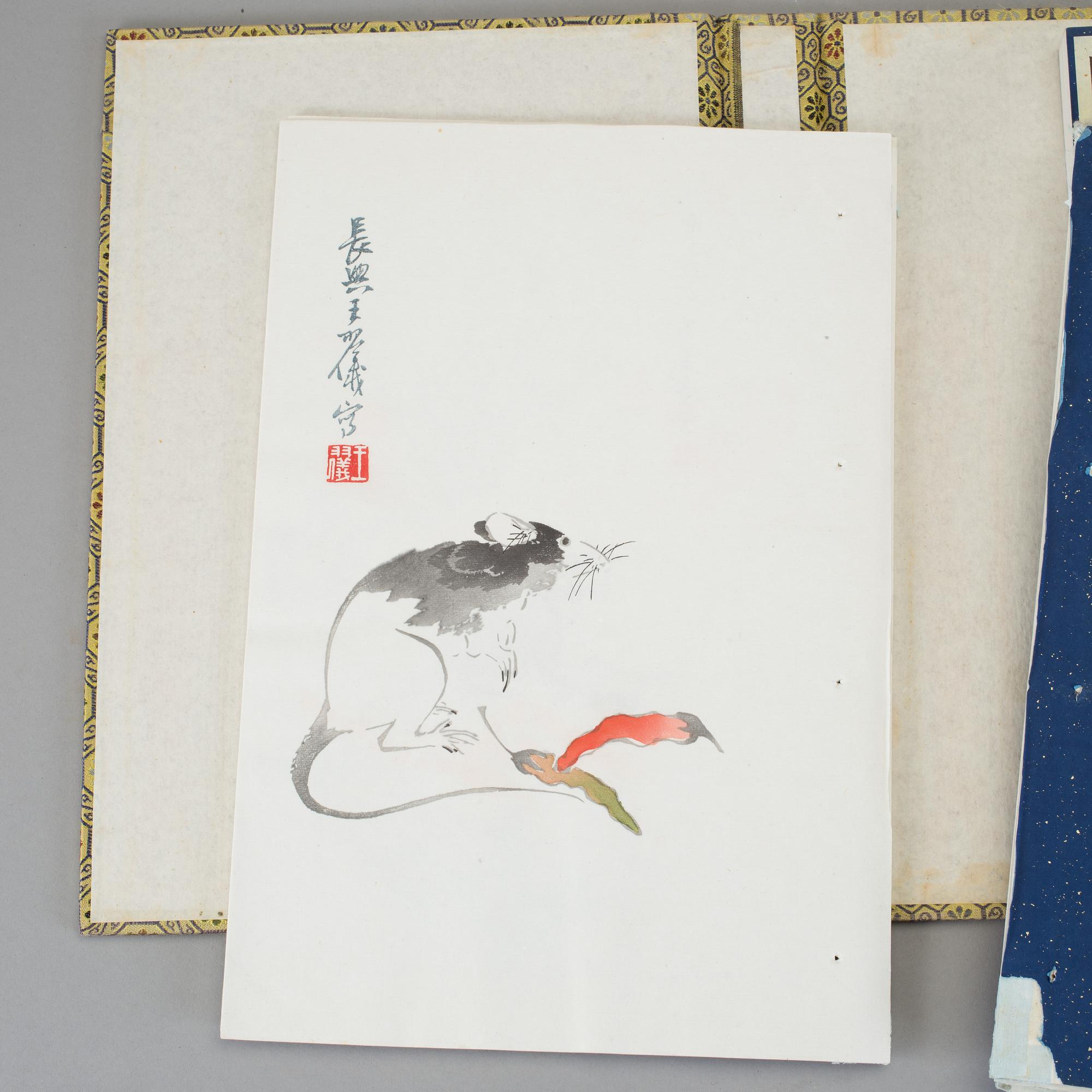 BOK, med träsnitt, Kina. Utgivna av Rong Bao Zhai Beijing 1950-tal.