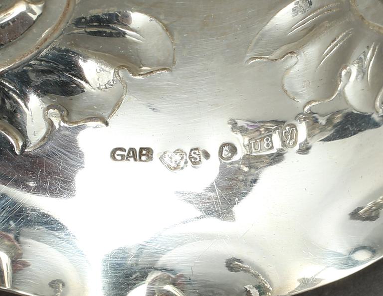 LJUSSTAKAR, ett par, silver, GAB, Stockholm, 1946. Vikt ca 194 g.
