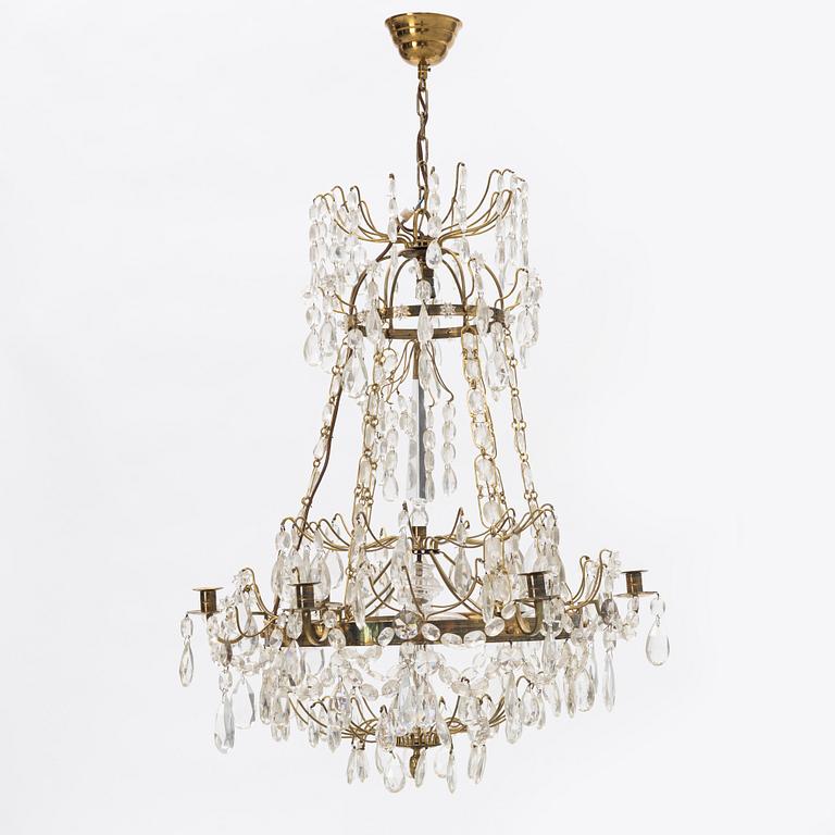 A Gustavian style chandelier, first half of the 20th Century.