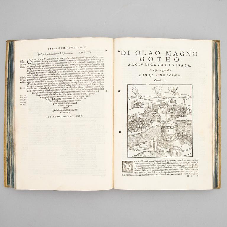 With engraved map of Scandinavia, 1565.