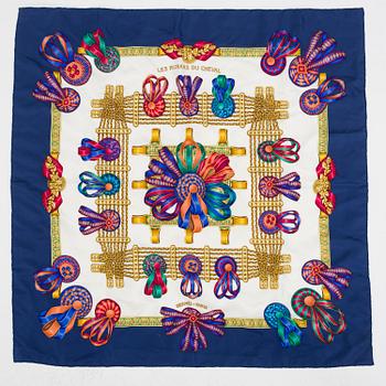 An Hermès "Les rubans du Cheval" silk scarf.