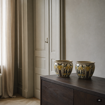 Outer covers, a pair, porcelain, G Fieravino, Italy, late 20th century.
