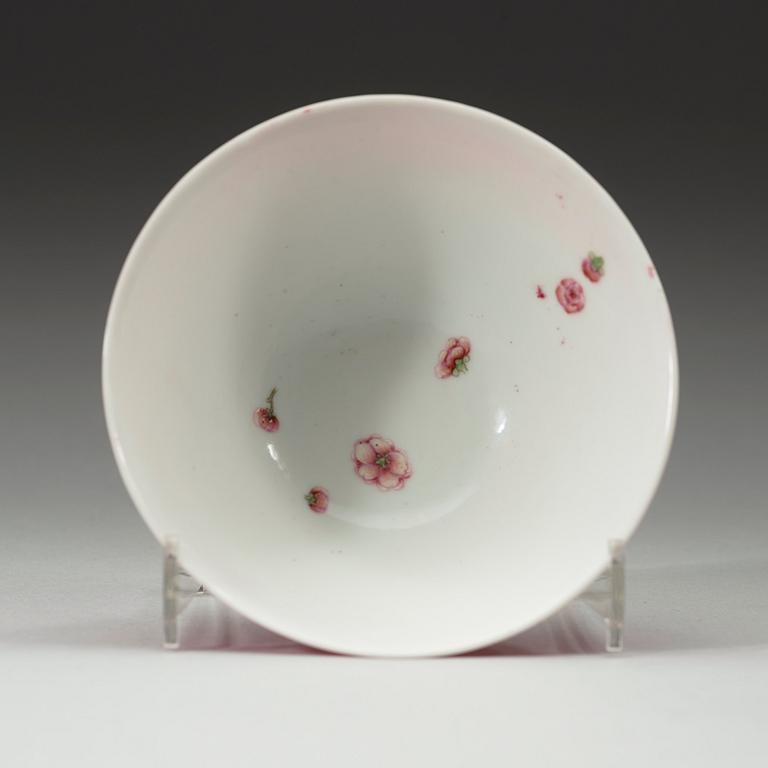 A "hot pink" bowl, Qing dynasty, with Yongzheng six- character mark and of the period (1723-35).