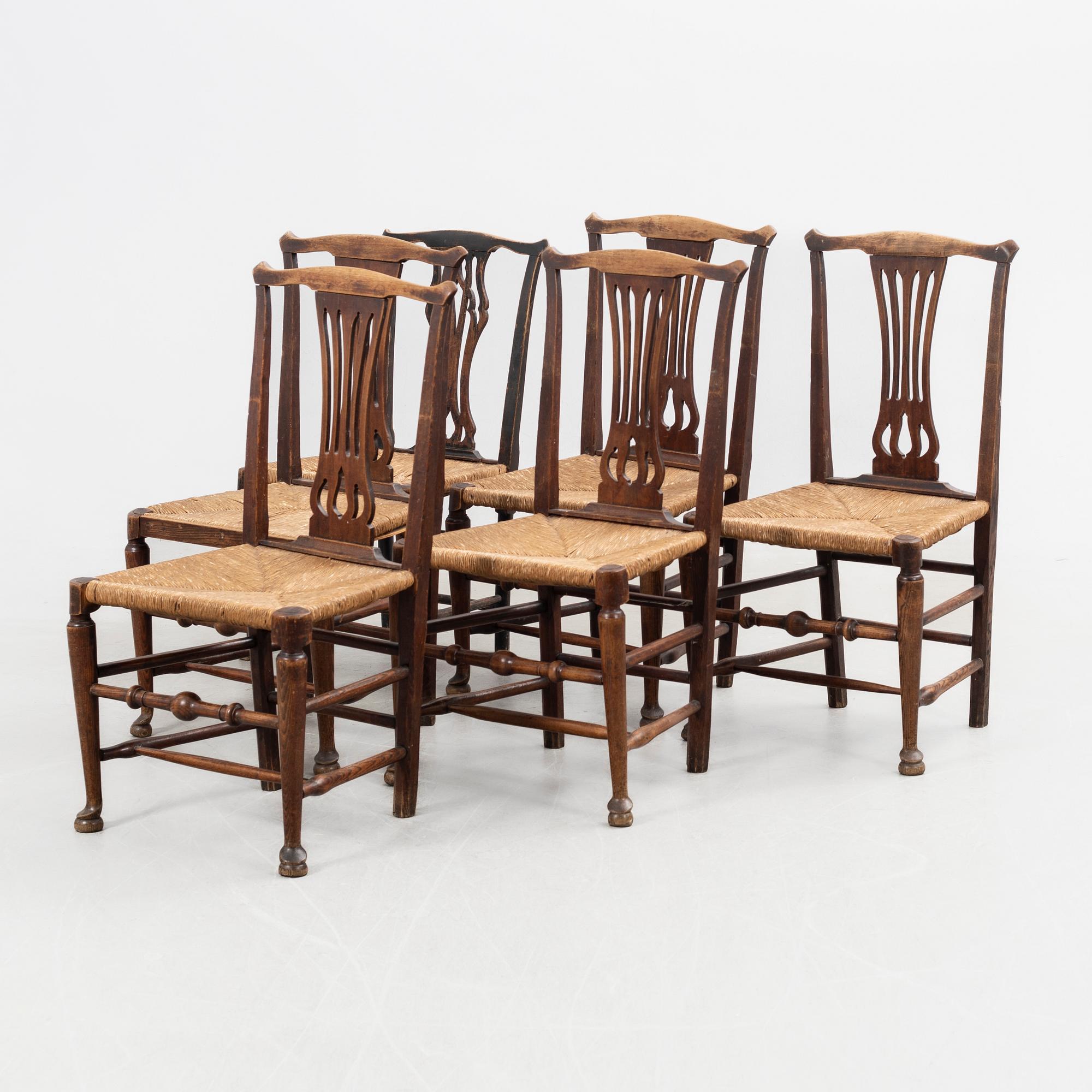 Chairs, 6 similar, England, early 19th century.