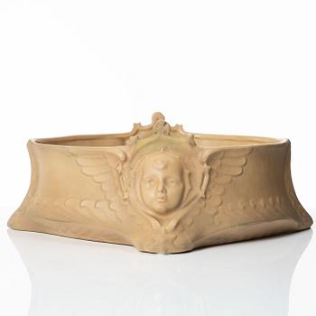 Herman Neujd, a Jugendstil creamware jardinière, Gustavsberg, dated 1904.