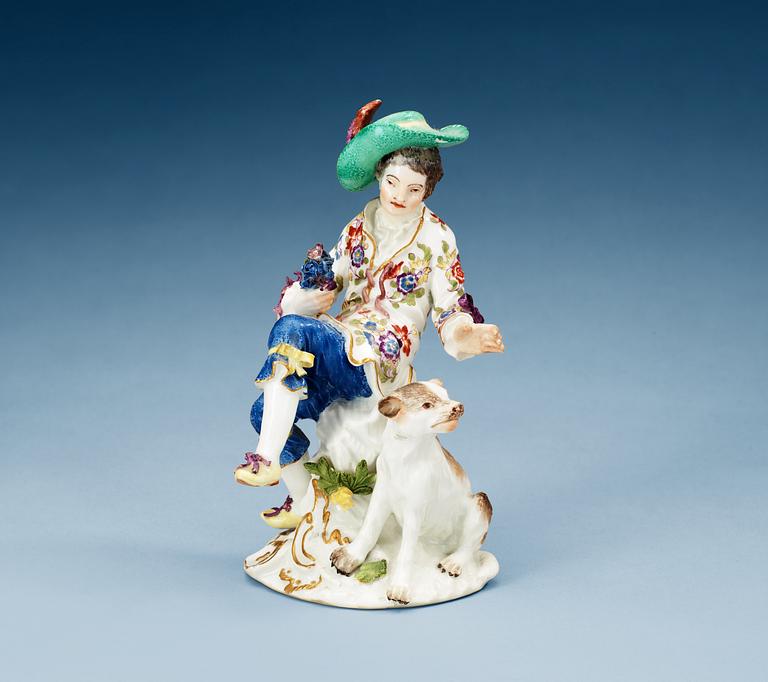 FIGURIN, porslin. Meissen, 1700-tal.