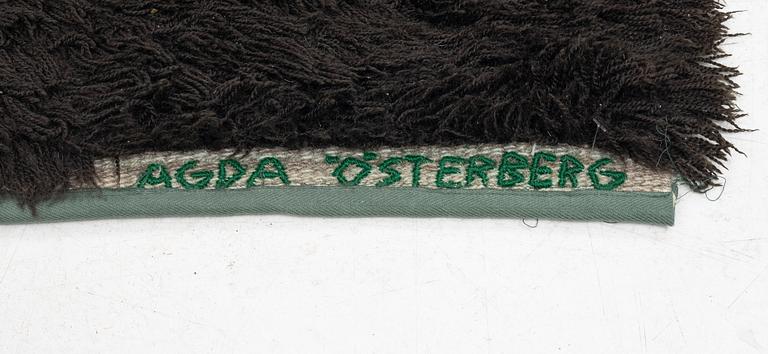 Agda Österberg, matta, rya ca 252 x 150 cm, signerad.