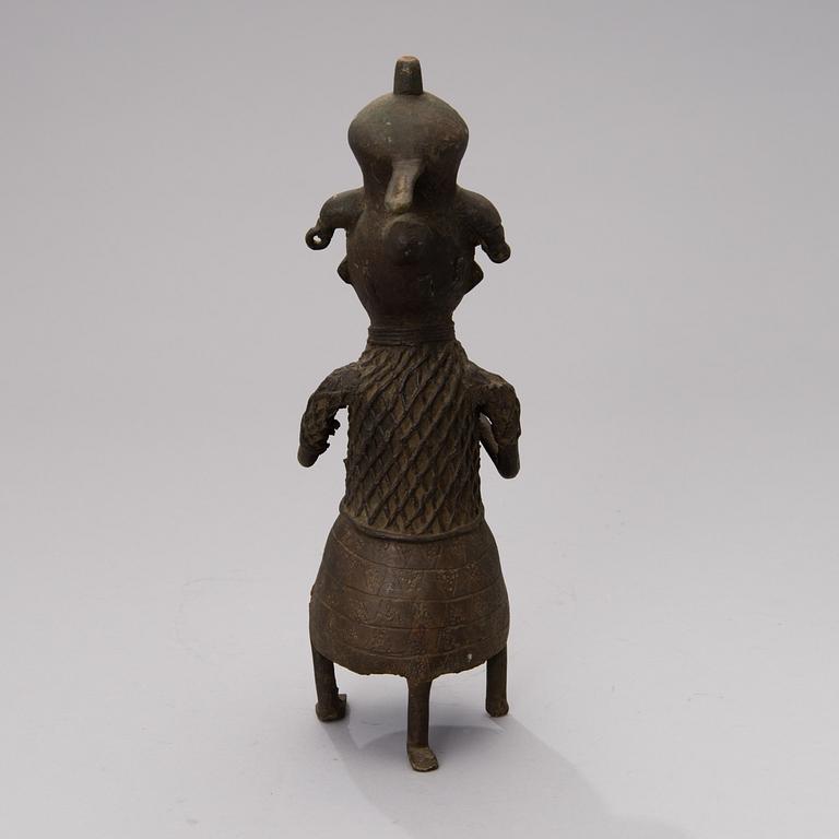 A Benin bronze sculpture, the mid-20th century.