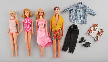 BARBIEDOCKOR, 4 st, Mattel, 1960/70-tal.