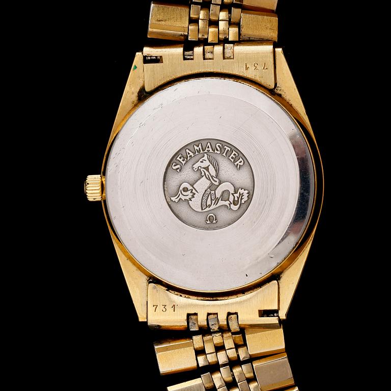 ARMBANDSUR, guld på stål, Omega Seamaster, Quartz.