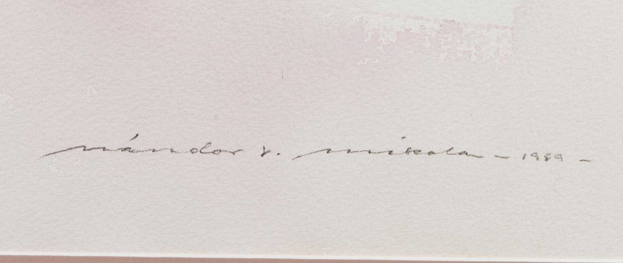 NANDOR MIKOLA TAULU, water colour, signed and dated 1989.