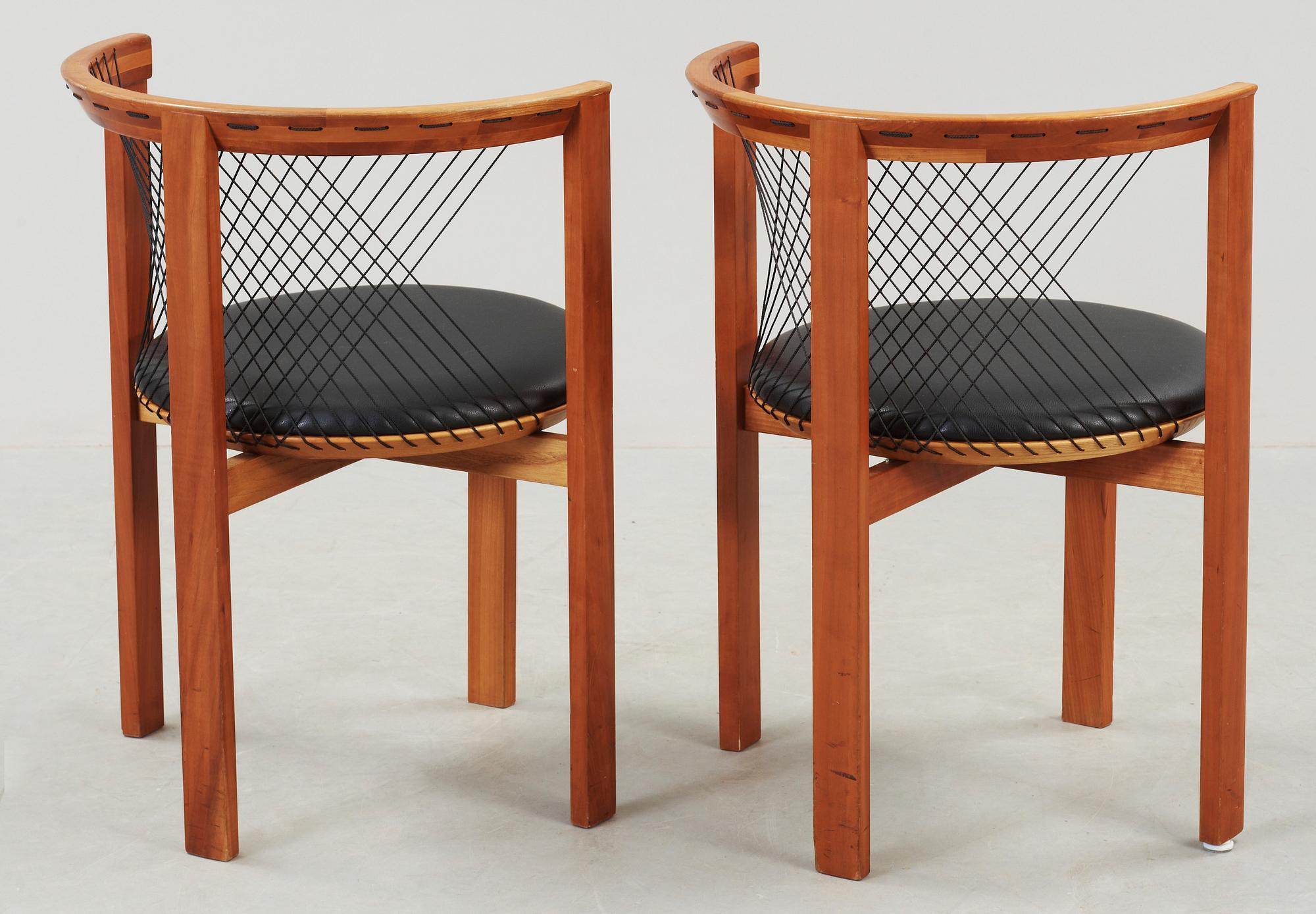 STOLAR, ett par, "String chair", Niels Jörgen Haugesen, Tranekär, Danmark, 1900-talets andra hälft.