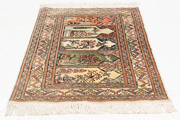 Rug, silk Kaysari, approx. 116 x 63 cm.