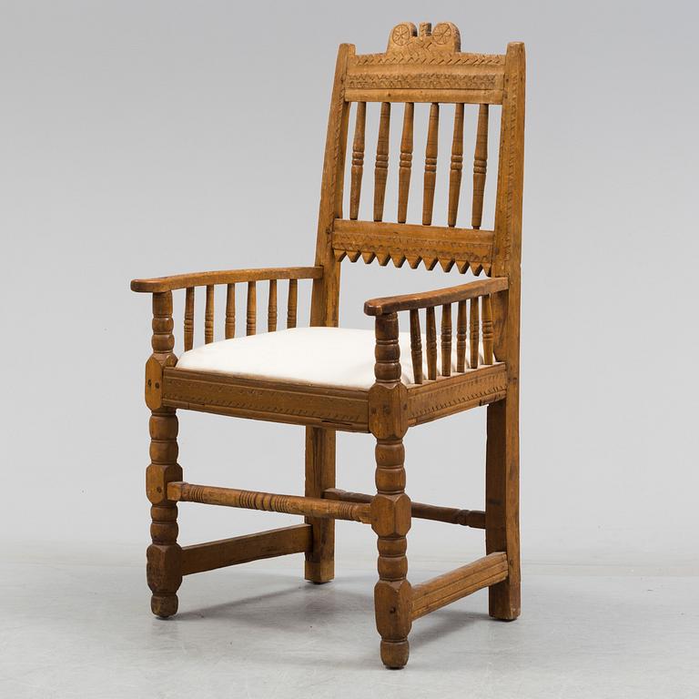 A 18th/19th century wooden chair.
