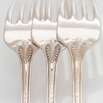 Tiffany & Co, matgafflar, 6 st, "Palm Pattern", sterlingsilver, 1907-1947.