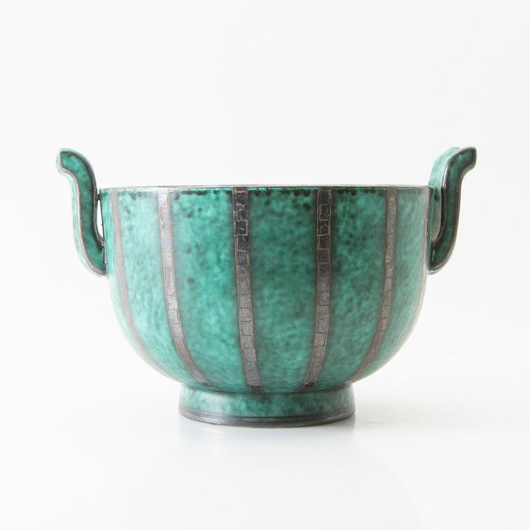 Wilhelm Kåge, bowl "Argenta" Gustavsberg stoneware.