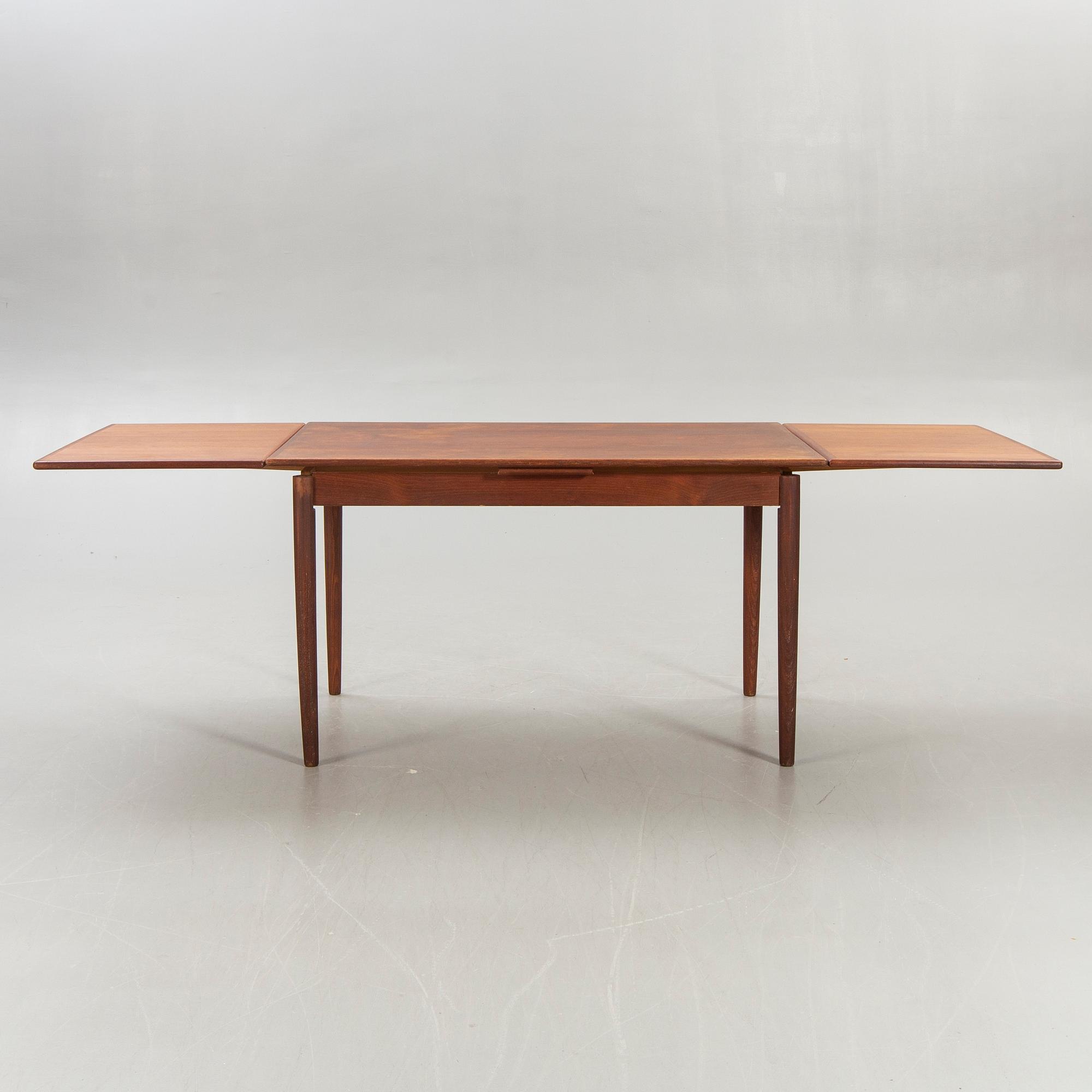 Matbord, teak, Holländskt utdrag, Danmark, 1960-tal.