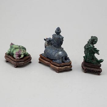 Three Chinese stone sculptures, 20th century.