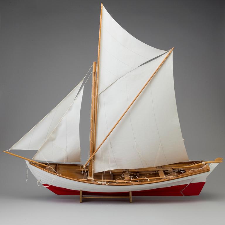 AXEL GLIMBERG, modellbåt, "Vrakeka", byggår 1989.