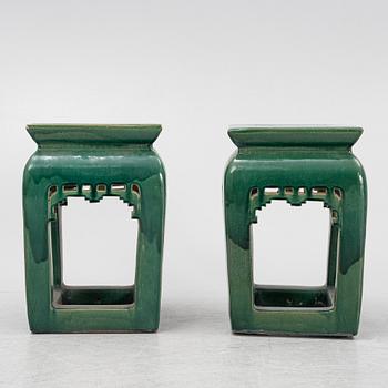 A pair of ceramic pedestals, China, 20th century.