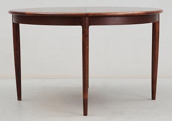 A Niels Ole Møller palisander dining table and and five chairs, J.L. Møller, Denmark 1950's-60's.