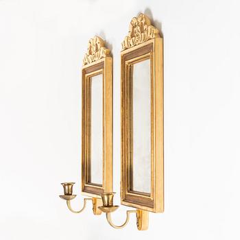 Mirror sconces, a pair, Gustavian style, 2000.