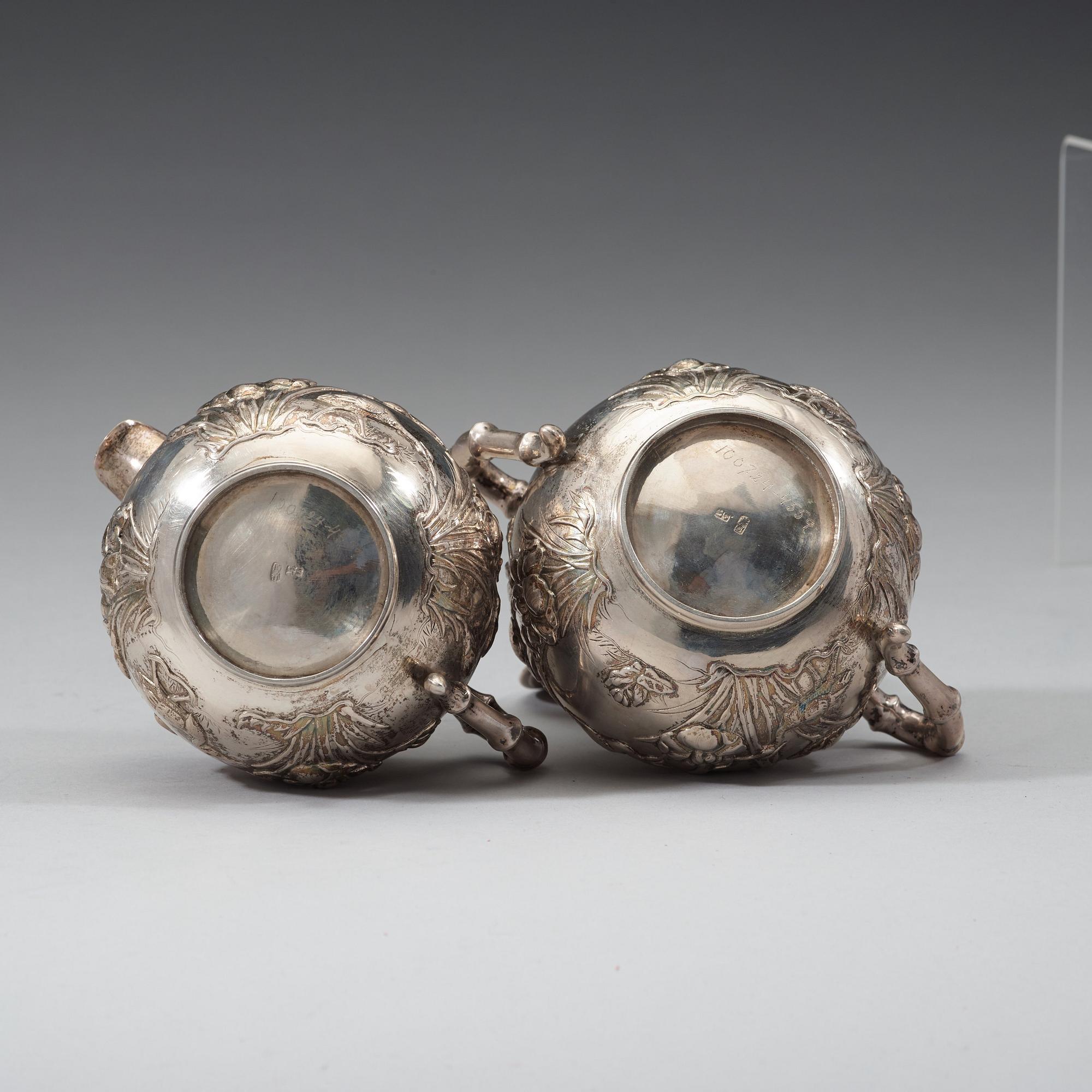 TESERVIS, tre delar, silver. Shanghai, tidigt 1900-tal.