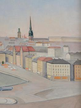 Einar Jolin, View over Slussen and Gamla Stan, Stockholm.