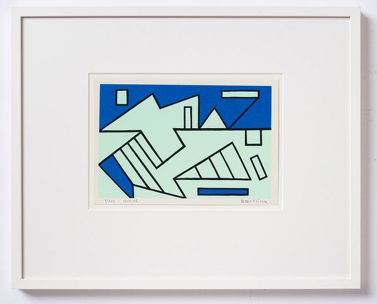 Olle Baertling, silkscreen in colours, 1950-68, signed 3/300.