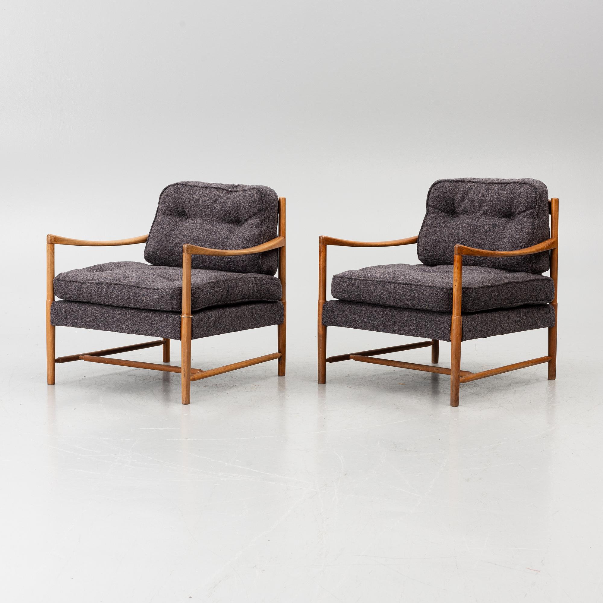 A pair of armchairs, mid-20th century.