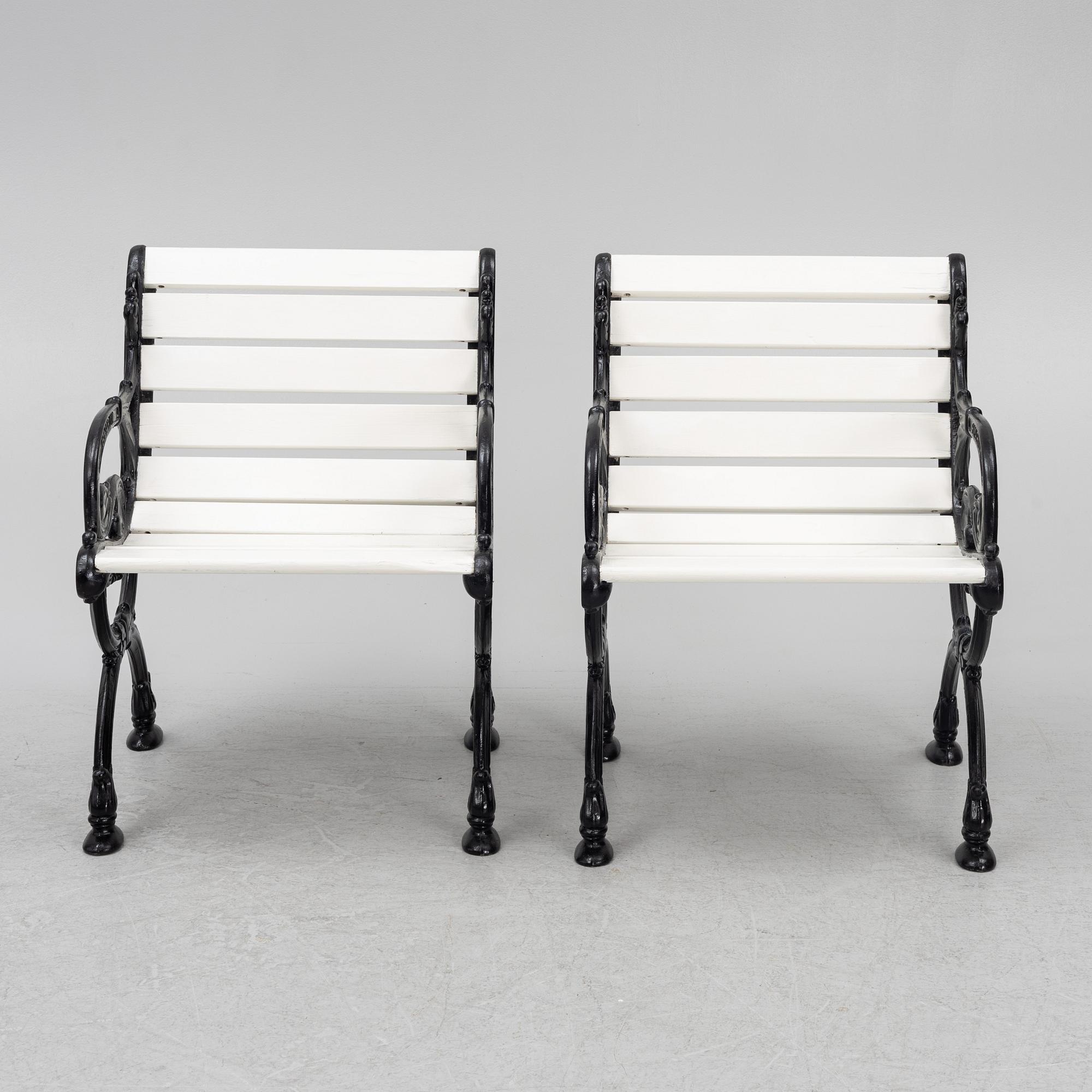 Trädgårdsstolar, ett par, Byarum, 1900-talets senare del.