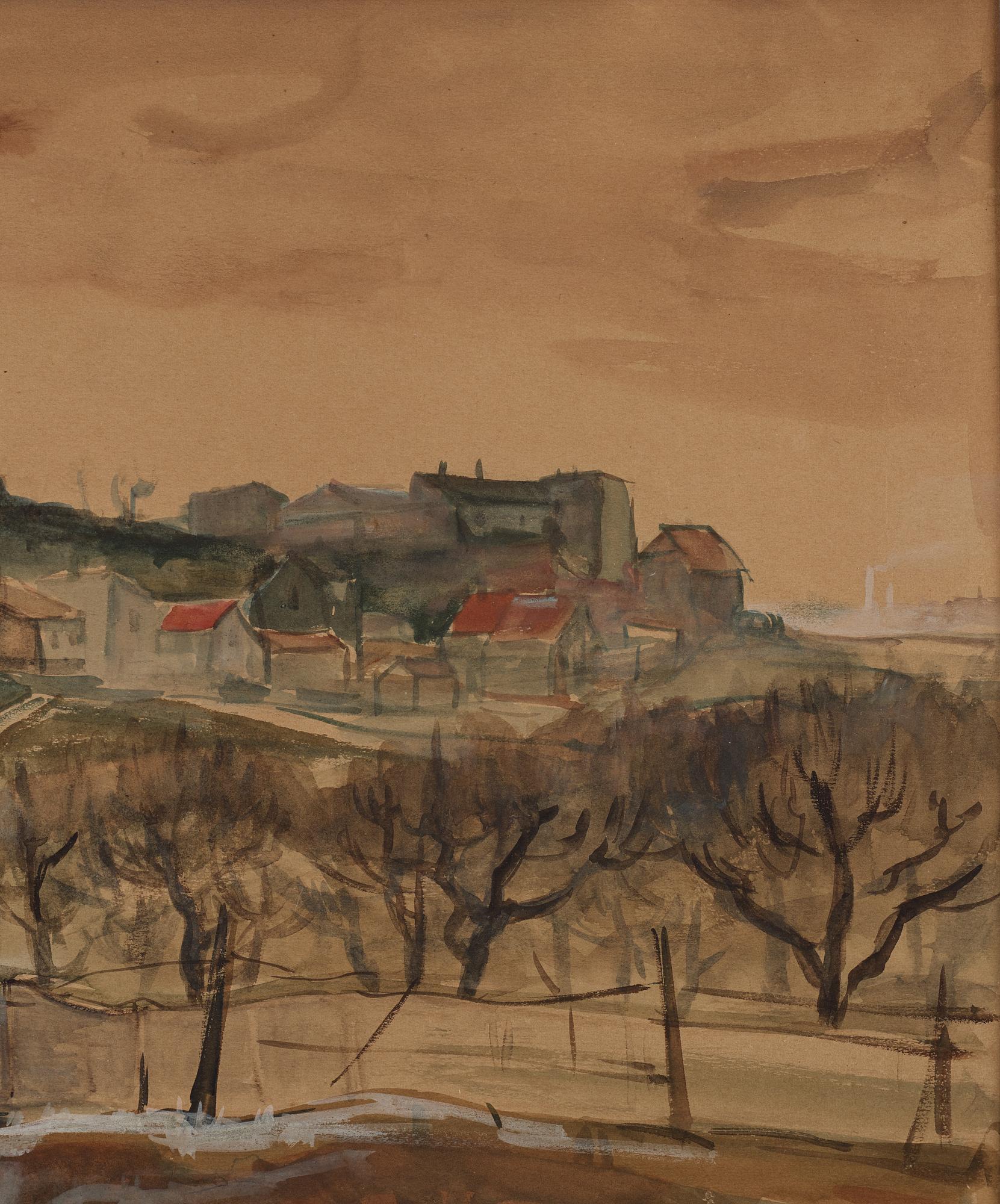 Andrus Johani, watercolor, signed and dated Paris -37.