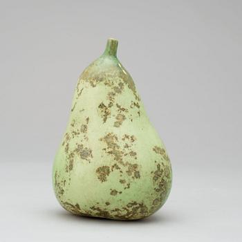 A Hans Hedberg faience sculpture of a pear, Biot, France.