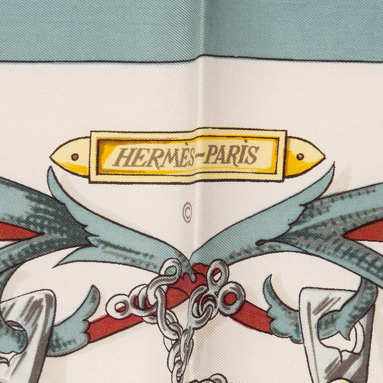 HERMÈS, scarf, "Mors à la Conetable" Henri D'Origny, original edition 1970.