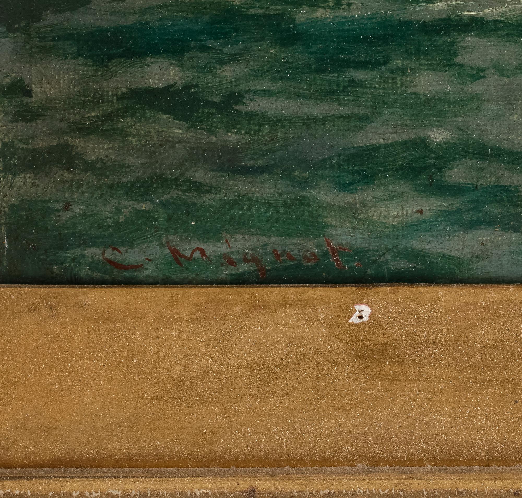 OKÄND KONSTNÄR, olja på duk, bär signatur C. Mignot, 1800-tal.