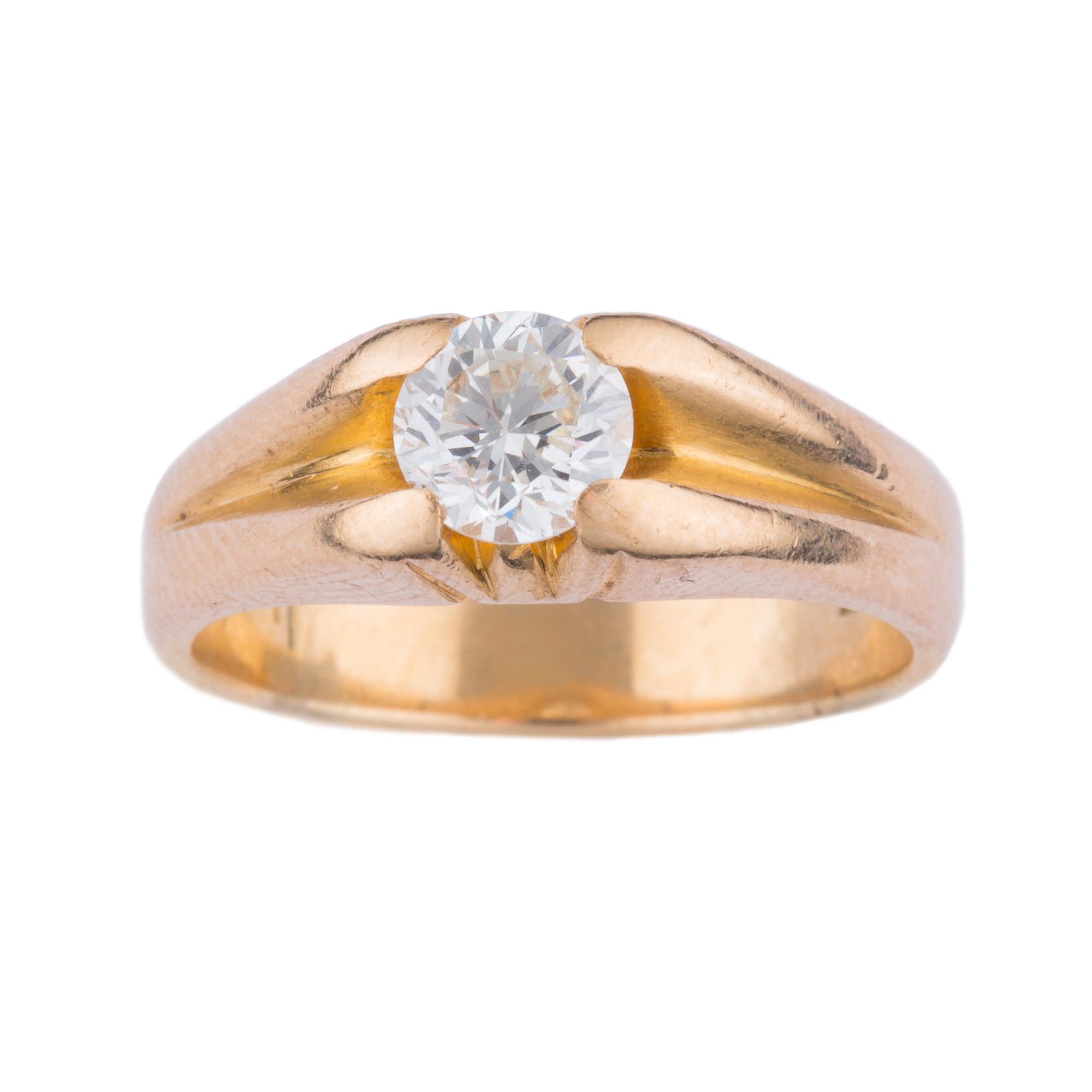 RING, 18 k guld med briljantslipad diamant 1,03 ct, J. Smidts, Stockholm, 1968.  Vikt ca 10 g.