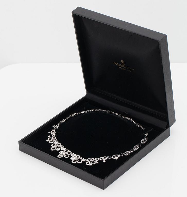 A Mandelstam 'Stardust' brilliant cut diamond necklace. Total carat weight 5.62 cts.