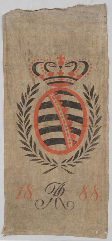 Banner of arms, with the royal house of Wettin of Saxony's coat of arms, dated 1888.