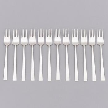 BERTEL GARDBERG, a 108-piece set of "Birgitta" silver cutlery, marked BG, Hopeatehdas oy, Helsinki 1956-61.