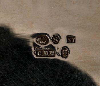 KAFFESERVIS, 3 delar, silver, rokokostil, C.D. Bäckström, Stockholm, 1920. Vikt tot 1184.