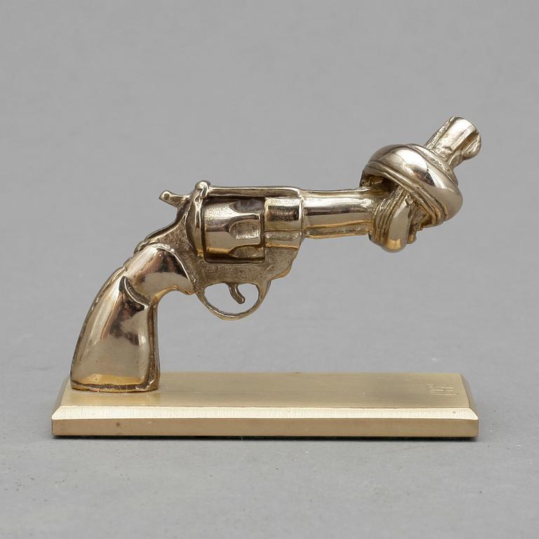 CARL FREDRIK REUTERSWÄRD, skulptur, mässing, för Skultuna, 1900-talets andra hälft, monogramsignerad.