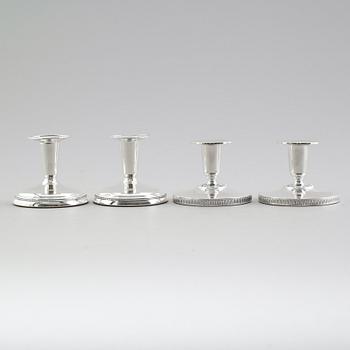 LJUSSTAKAR, 4 st (2+2), silver, GAB, 1960-tal.