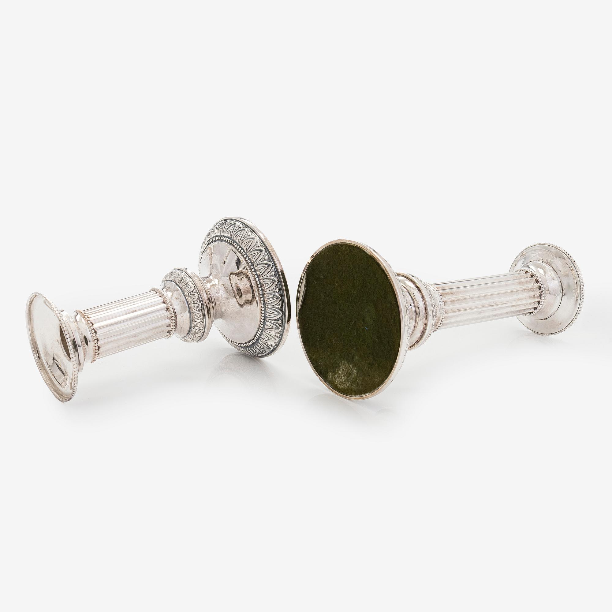 A set of four silver candlesticks, Kultateollisuus oy, Turku, 1968 and 1988.
