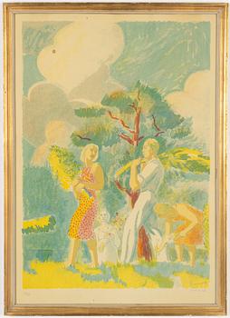 Isaac Grünewald, lithograph in colours, signed 138/200.