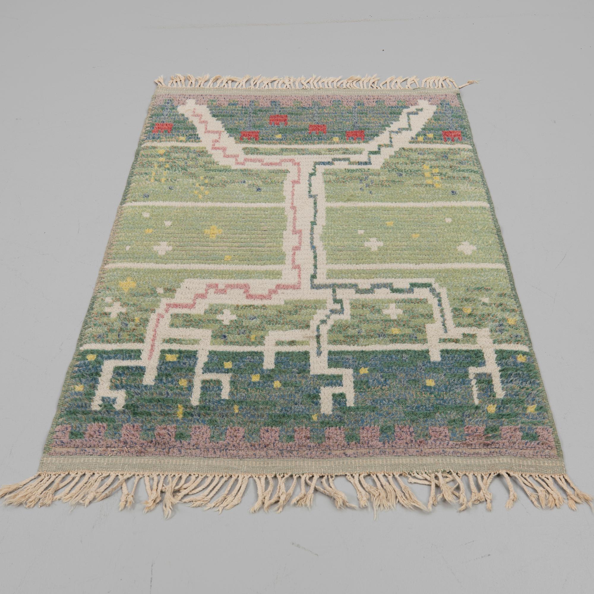 Sigvard Bernadotte, Rug, rya, Nils Nessim's Textile Studios, Kristianstad.