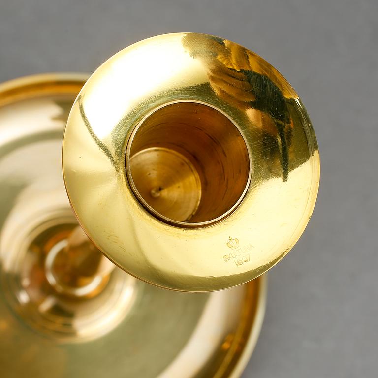 LJUSSTAKAR, ett par, mässing Skultuna.